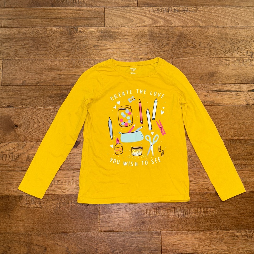 Carters Kid Girls Long-Sleeve Shirt - Create The Love You Wish To See - 12|12A